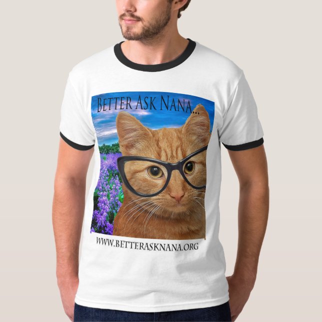 Männchen-Tee mit schwarzen Ringschläfern und Nacke T-Shirt (Vorderseite)