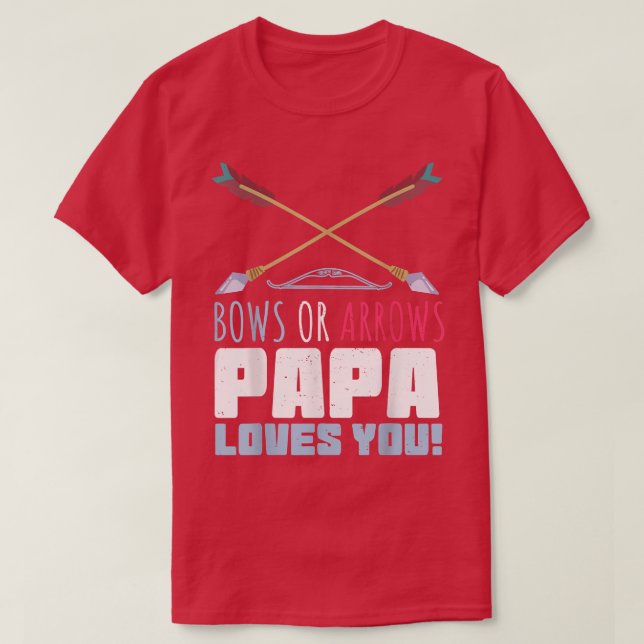 Männchen zeigen Pfeile oder Bogen Papa des Kindes T-Shirt (Design vorne)