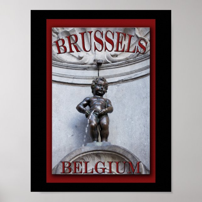 Mannekin Pis in Brussels Poster (Vorne)