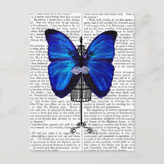 Mannequin Blue Butterfly Postkarte (Vorderseite)