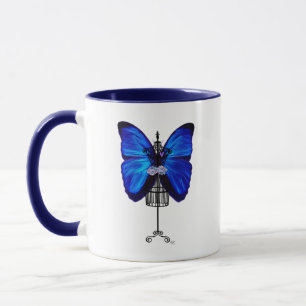 Mannequin Blue Butterfly Tasse
