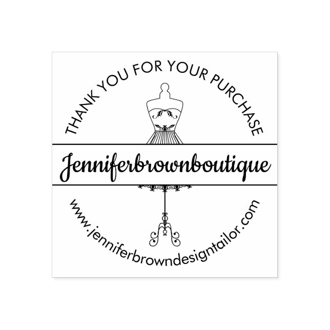 Mannequin Boutique Seamstress Tailor Vielen Dank Gummistempel (Prägung)