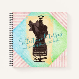 Mannequin Kleiderpuppe Shabby Chic Nähhandwerk Notizbuch