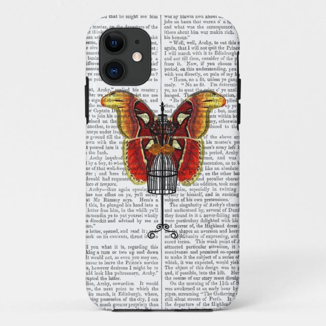 Mannequin-roter und gelber Schmetterling Case-Mate iPhone Hülle (Rückseite)