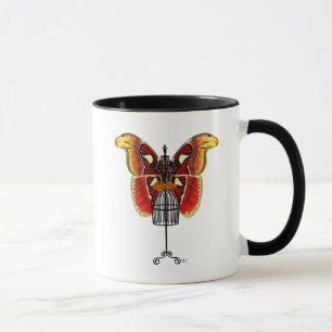 Mannequin-roter und gelber Schmetterling Tasse