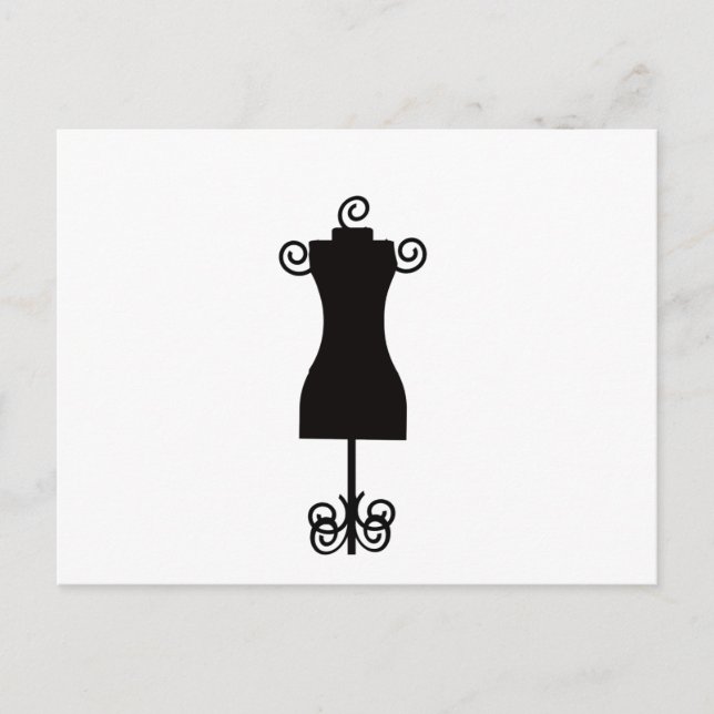 Mannequin, Schwarz-Weiß-Mode Postkarte (Vorderseite)