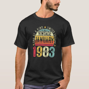 Männer 40. Geburtstag Vintag Januar 1983 40 Jahre T-Shirt
