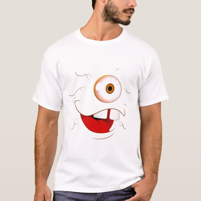 Männer Alien Eye Happy Face T - Shirt (Vorderseite)
