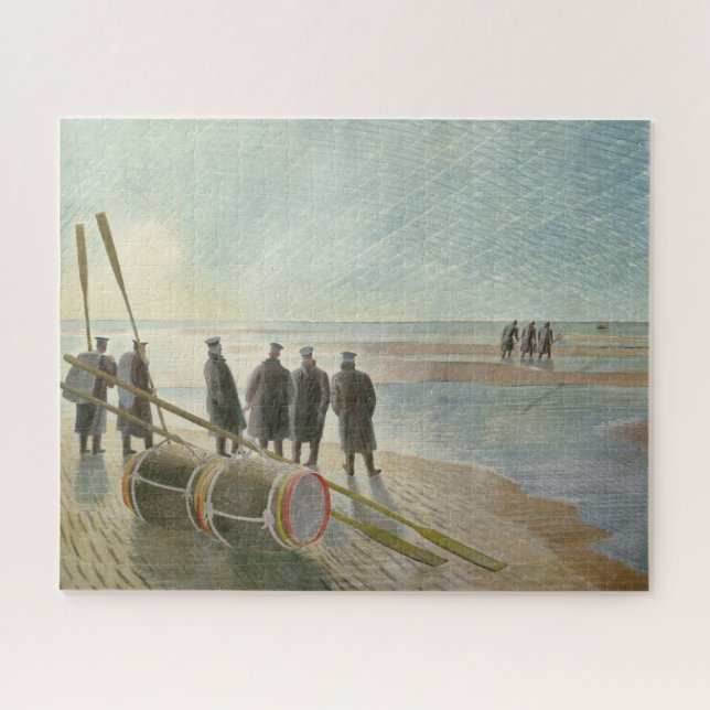 Männer am Strand (gefährliche Arbeit bei Ebbe) (Horizontal)