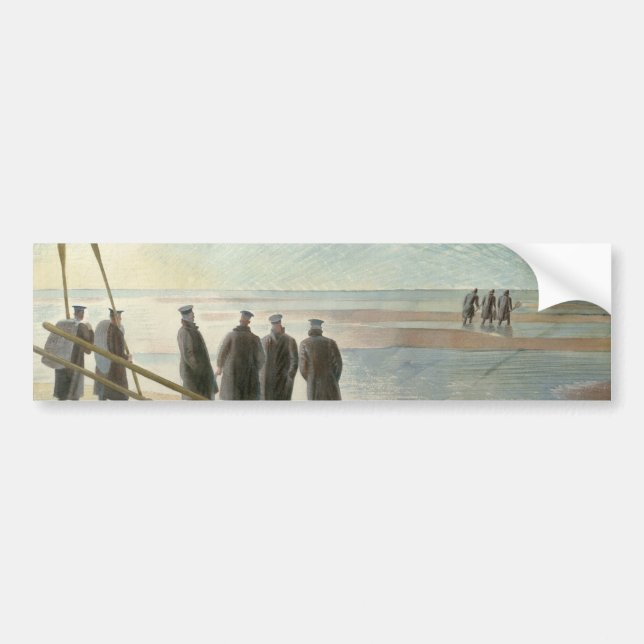 Männer am Strand (gefährliche Arbeit bei Ebbe) Autoaufkleber (Vorne)
