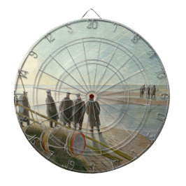 Männer am Strand (gefährliche Arbeit bei Ebbe) Dartscheibe