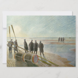 Männer am Strand (gefährliche Arbeit bei Ebbe) Karte