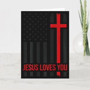 Männer Amerikanische Flagge Jesus liebt dich Chris Karte
