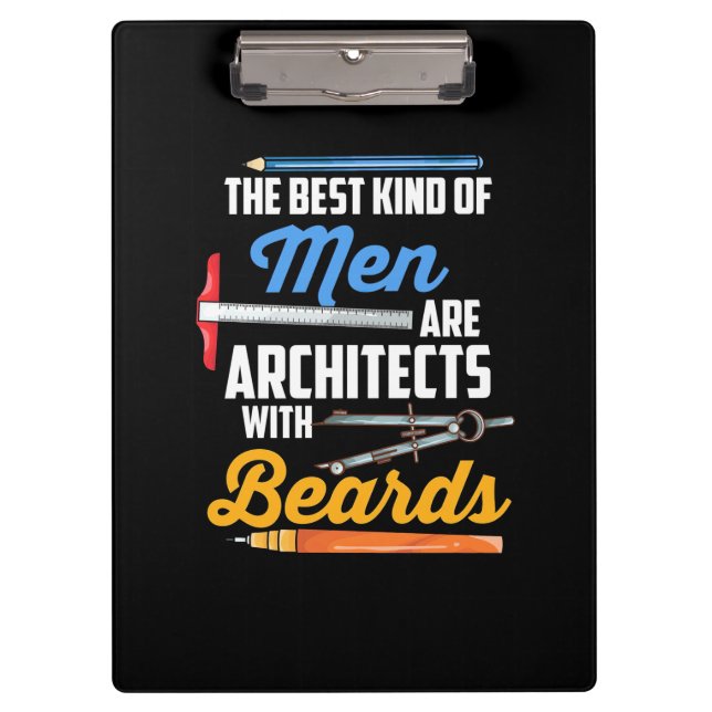 Männer Architekten mit Bärten Klemmbrett (Vorderseite)