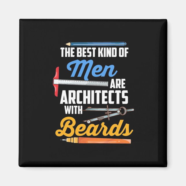 Männer Architekten mit Bärten Magnet (Vorne)