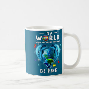 Männer Art Dolphin Autismus-Bewusstsein Rücken Kaffeetasse