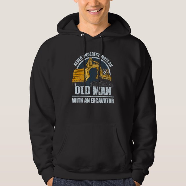 Männer Bauarbeiter Schwere Ausrüstung Bagger Hoodie (Vorderseite)