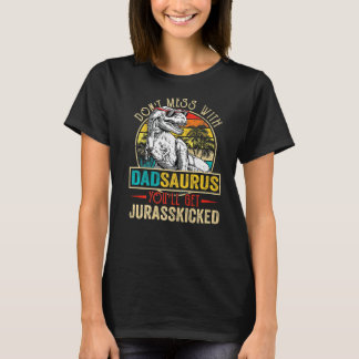 Männer bedrückten Dadsaurus Dinosaur Rex Vatermann T-Shirt