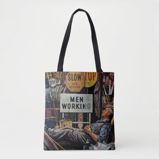 Männer bei der Arbeit Tasche (Vorderseite)