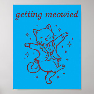 Männer Bekommen Meowied Katzenhochzeit Lustige Bra Poster