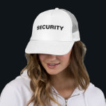 Männer - Benutzerdefiniert: Textsicherheit Unisex  Truckerkappe<br><div class="desc">Fügen Sie Image Company Logo große große kühne Schriftart Text hier Moderne elegante Vorlage Männer's Women's Unisex Security Mitglied Schwarz-weiß Baseball Cap / Trucker Hat.</div>
