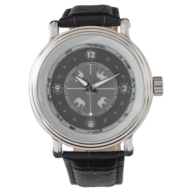 Männer beobachten schwarze, benutzerdefinierte Ele Armbanduhr (Vorderseite)