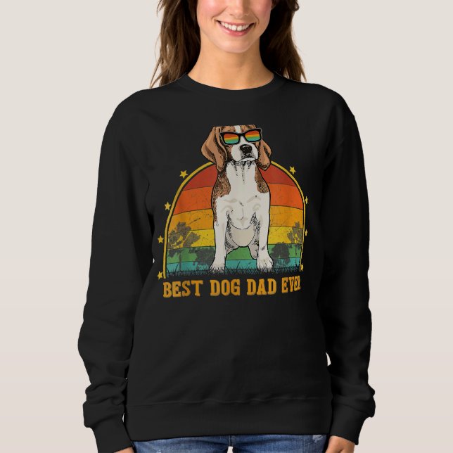 Männer Bester Beagle Vater je Vintager Faustknoche Sweatshirt (Vorderseite)