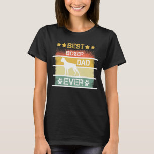 Männer Bester Boxer Vater je Retro Vintager Hund T-Shirt