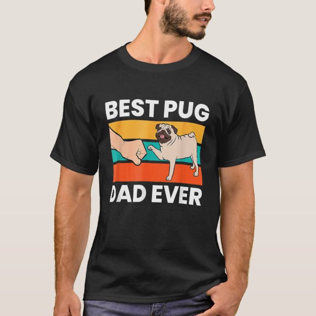 Männer Bester Mops Vater je Jungen Dog Vater Dog D T-Shirt (Vorderseite)