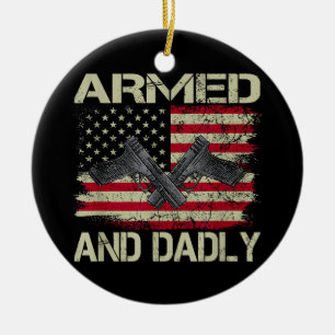 Männer bewaffnet und Dadly lustig Totenvater für V Keramik Ornament