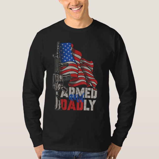 Männer bewaffnet und tödlich Toter Vater für den V T-Shirt (Vorderseite)