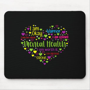 Männer Bewusstsein für psychische Gesundheit Herz  Mousepad