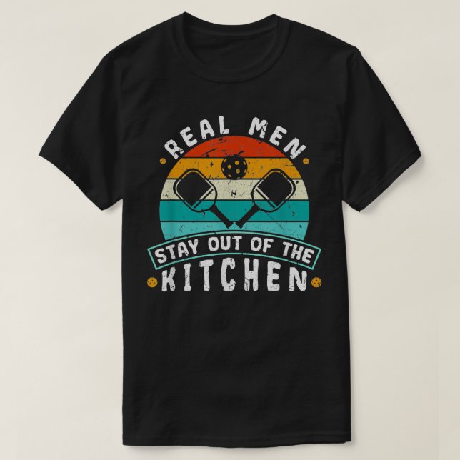 Männer Bleibe aus dem Küchenpickleall T-Shirt (Design vorne)
