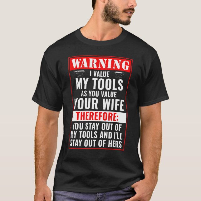 Männer Bleibe aus meinen Werkzeugen, der Funny Bla T-Shirt (Vorderseite)