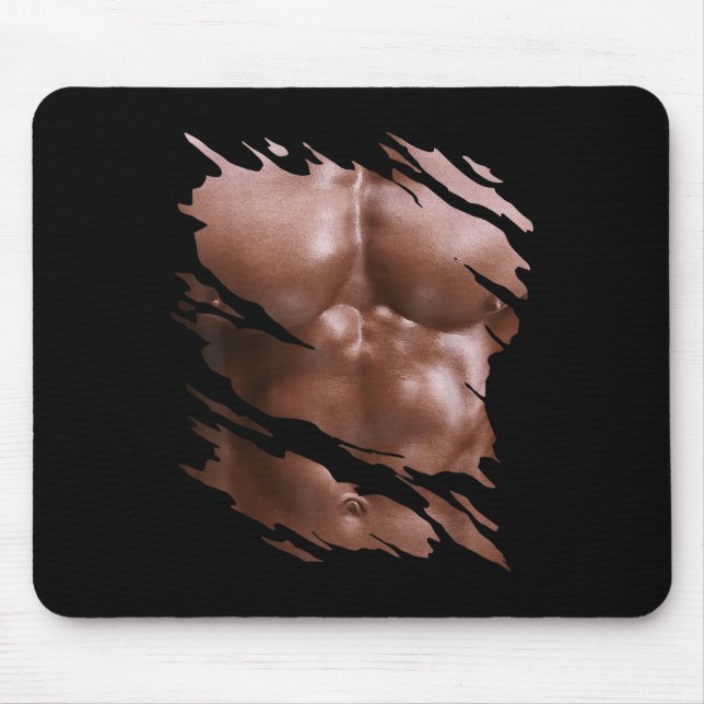 Männer Brustkorb Sixpack I Muskeln Bodybuilder I F Mousepad (Vorne)