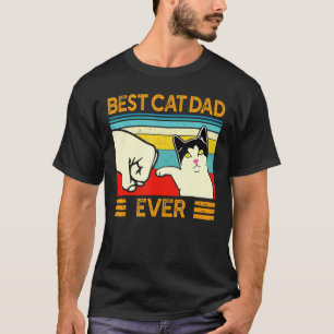 Männer Cool Väter Tag Retro Vintag Beste Katze V T-Shirt
