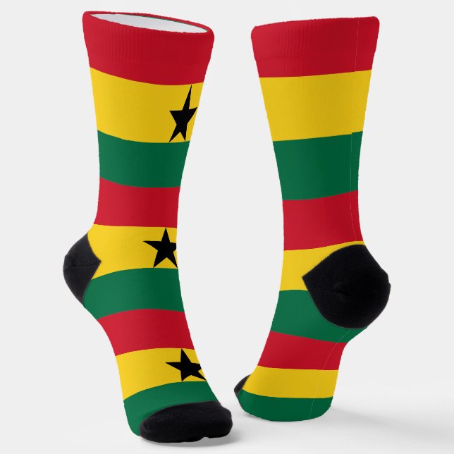 Männer-Crew-Socken mit der Flagge Ghanas Socken (Gewinkelt)