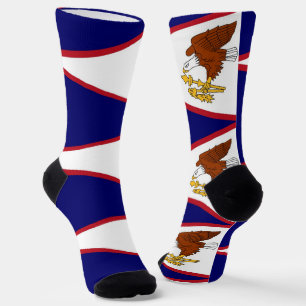 Männer Crew Socken mit Fahne von Amerikanisch-Samo