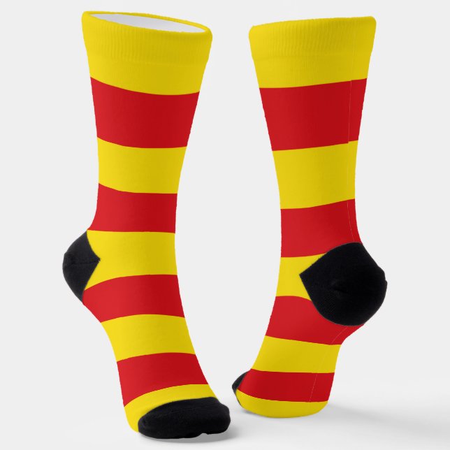 Männer Crew Socken mit Flagge Kataloniens (Gewinkelt)