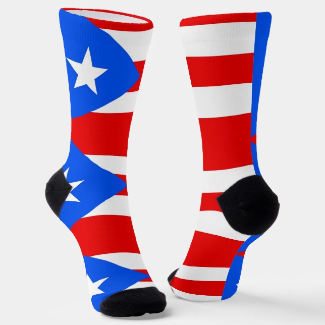 Männer Crew Socken mit Flagge Puerto Rico (Gewinkelt)