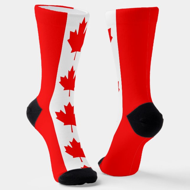 Männer Crew Socken mit kanadischer Flagge (Gewinkelt)