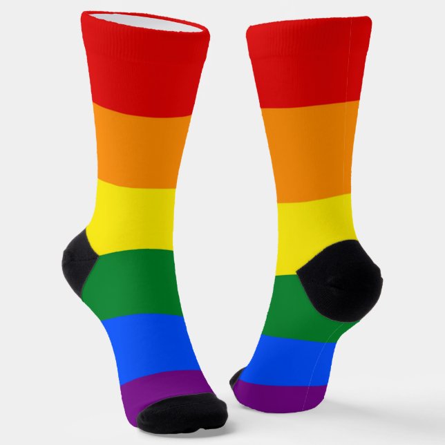 Männer-Crew-Socken mit Regenbogenflagge Socken (Gewinkelt)