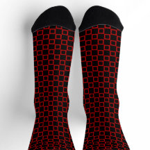 Männer Crew Socken mit Schwarz-Rot-Design