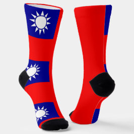 Männer Crew Socken mit taiwanischer Flagge