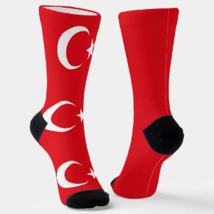 Männer Crew Socken mit türkischer Flagge