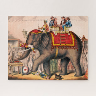 Männer Darstellend einen Zirkus mit einem Elefante
