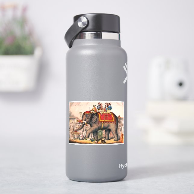 Männer Darstellend einen Zirkus mit einem Elefante Aufkleber (HydroFlask)