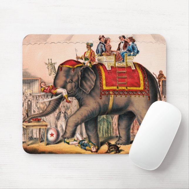 Männer Darstellend einen Zirkus mit einem Elefante Mousepad (Mit Mouse)