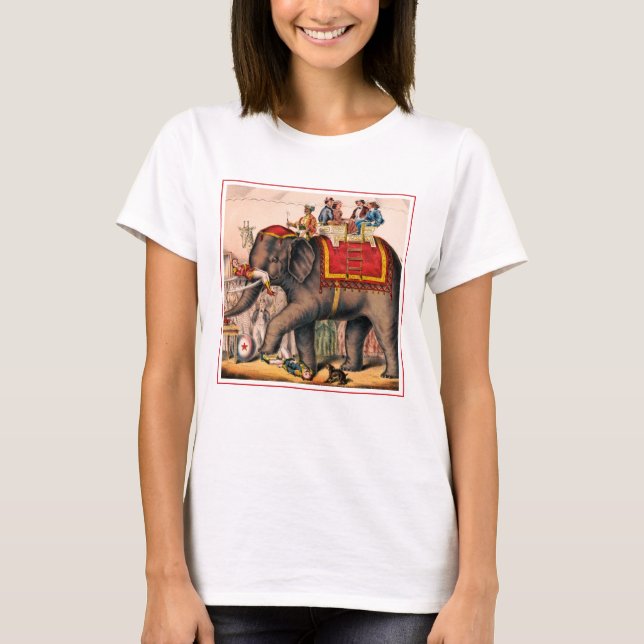 Männer Darstellend einen Zirkus mit einem Elefante T-Shirt (Vorderseite)