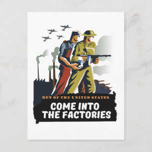 Männer der Vereinigten Staaten, WW2-Plakat Postkarte